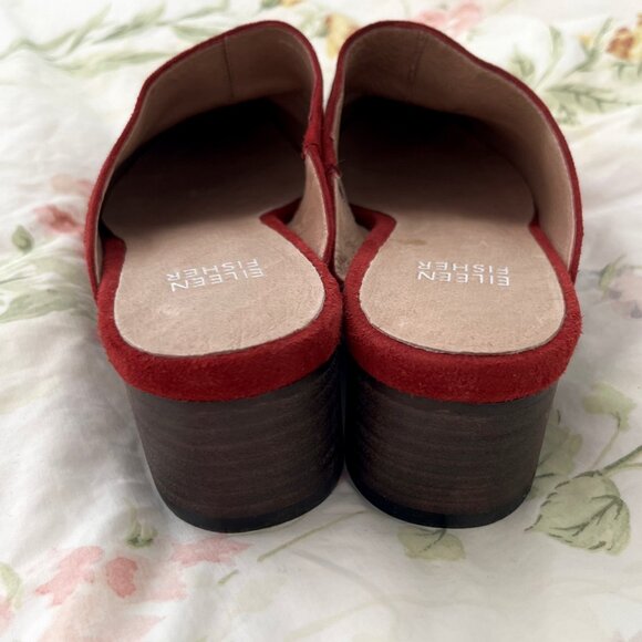 Eileen Fisher Suede Block Heel Mule - Picture 7 of 9
